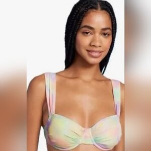 Bikini Set-Purple Pink Yellow Pastel Bikini-underwire top-high Leg CheekyBikini-